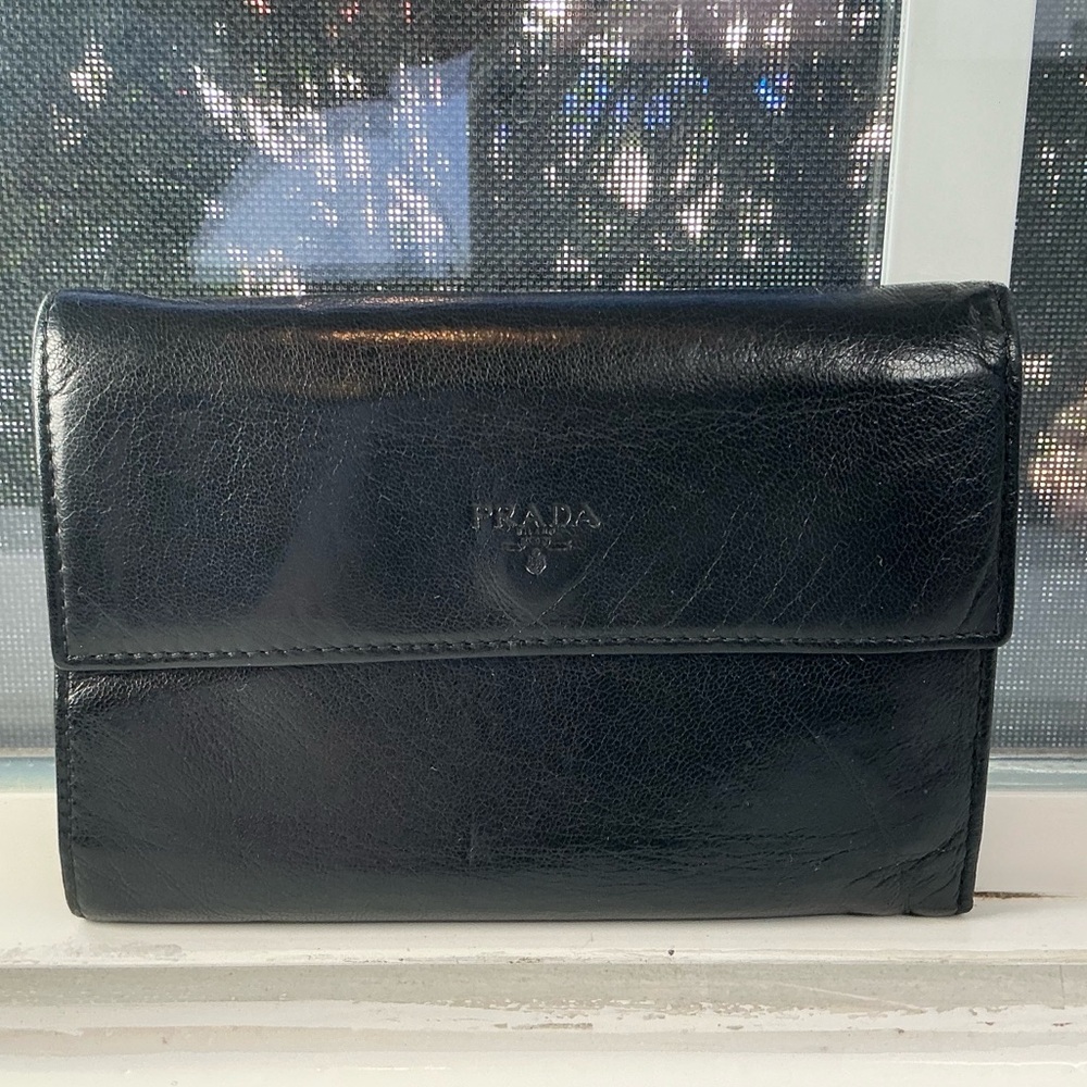 Prada Soft Nappa Leather Trifold Wallet Black – Made in Italy